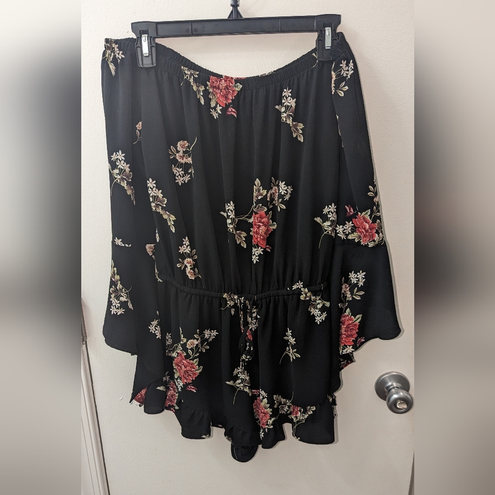 Black Floral romper